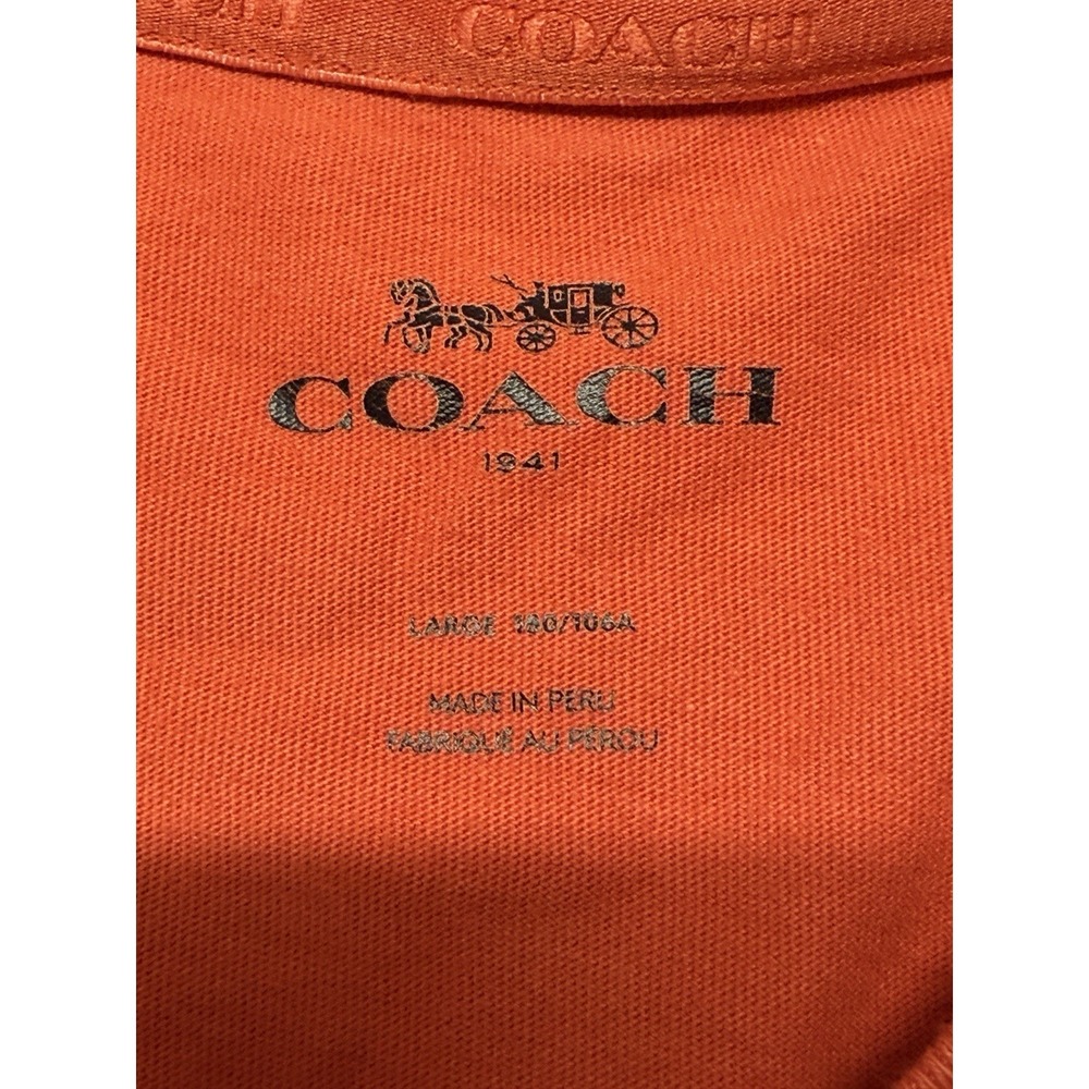 Men's Coach Graphic Short Sleeve T-Shirt Orange Size Large - Picture 4 of 7